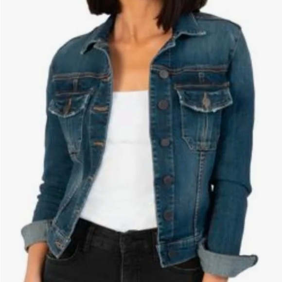 Kut from the Kloth Dark Wash Jean Jacket EUC - Picture 1 of 14